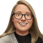 smiling girl with glasses sticker