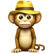 Banana monkey with hat sticker