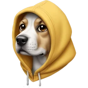 Dog wearing hoodie sticker