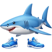 Shark with blue shoes sticker