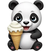 Panda eating ice cream sticker