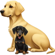 Yellow lab and black dachshund sticker