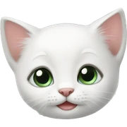 Cute white kitten sticker