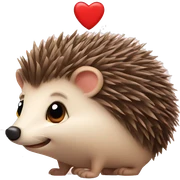 Hedgehog with a heart sticker