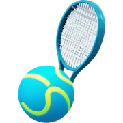 A pastel blue tennis ball sticker