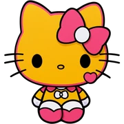 Hello kitty blushing with earring sticker