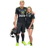 blonde boys in soccer uniforms sticker