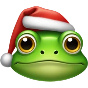 Frog wearing Santa hat sticker