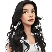girl with long black hair sticker