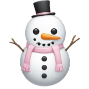 Cute white and light pink snowman sticker