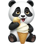 Panda eating ice cream sticker