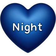 Dark blue heart with Night in the middle  sticker