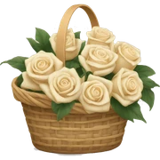 beige basket and not white roses sticker