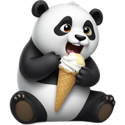 Panda eating ice cream sticker