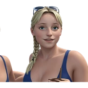 girl in swimsuit under blue sky sticker