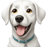 White dog sticker