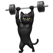 Black cat lifting weights sticker