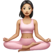 Asian yoga beautiful girl in light pink clothes sitting on a yoga mat sticker