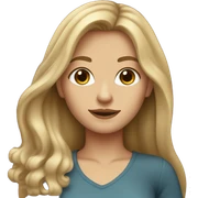 long dirty blonde hair, brown eyes, caucasian lady sticker
