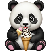 Panda eating ice cream sticker