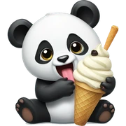 Panda eating ice cream sticker