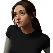brown haired girl indoors sticker