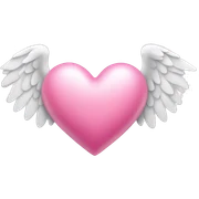 Pink heart with angel wings  sticker