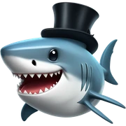 Shark with a top hat sticker