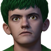 boy with green hair portrait sticker