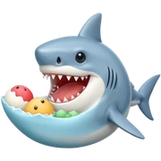 Shark eating mochi sticker