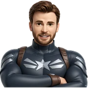 smiling superhero with brown hair sticker