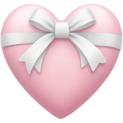 Pastel pink heart with white bow sticker