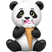 Panda eating ice cream sticker