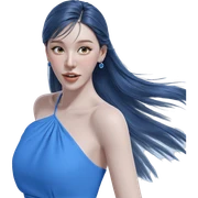 blue dress with bare shoulders sticker