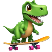 dinosaur on skateboard  sticker