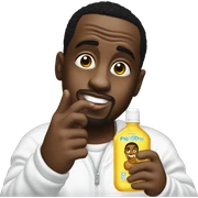 p diddy holding baby oil sticker