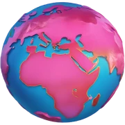 Hot pink planet earth detailed  sticker