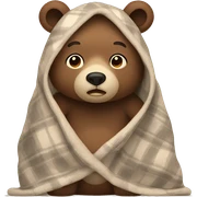 bear cozy in blanket sticker
