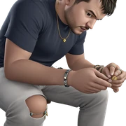 casual male portrait with jewelry sticker