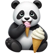 Panda eating ice cream sticker