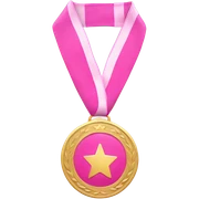 Pink medal sticker