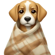Cute dog with blanket  sticker