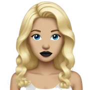 Blonde hair, blue eyes, black lips sticker