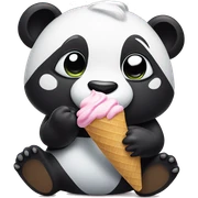 Panda eating ice cream sticker