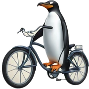 penguin on a bike sticker