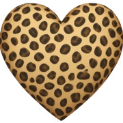 leopard print heart sticker