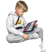 casual boy with hoodie sitting sticker