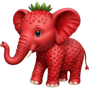 Elephant mixed into strawberry sticker
