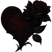 Remove the background from the image, keep the heart gothic and detailed, maintain a transparent background. sticker