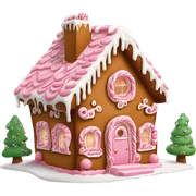 Pink detailed gingerbread house sticker